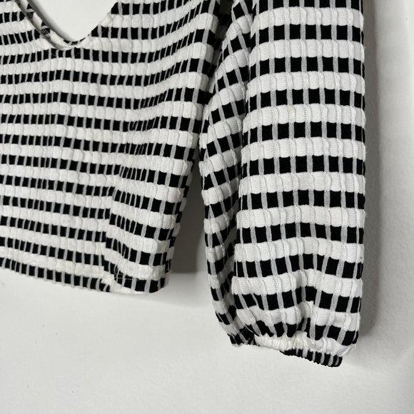 Zara Checkered puff sleeve crop top size small - Picture 5 of 5